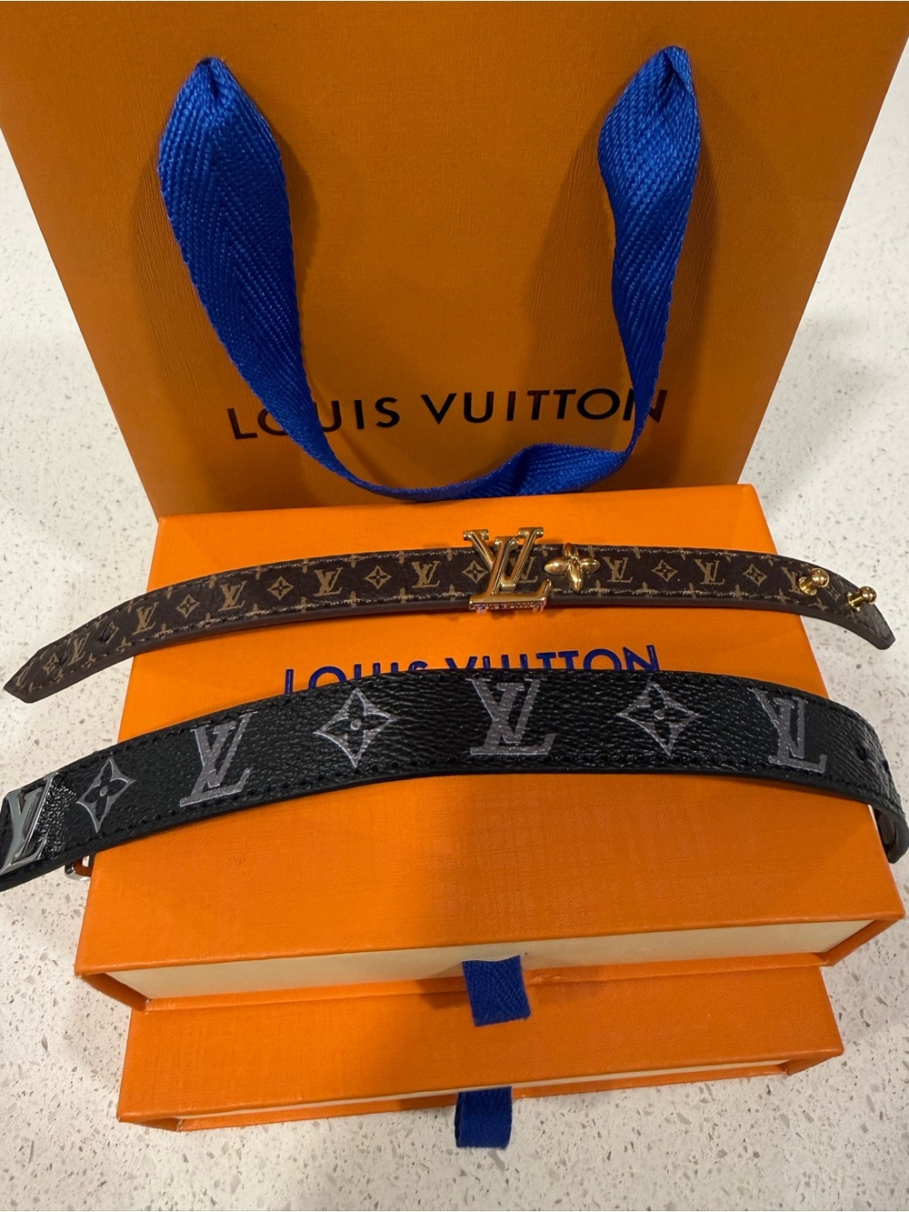 Louis Vuitton Monogram Leather Bracelet Set - Black & Brown - Picture 10 of 10
